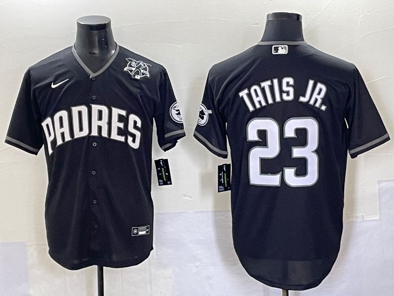 Men 2025 San Diego Padres #23 Tatis jr Black Game Nike MLB Jersey style 7036